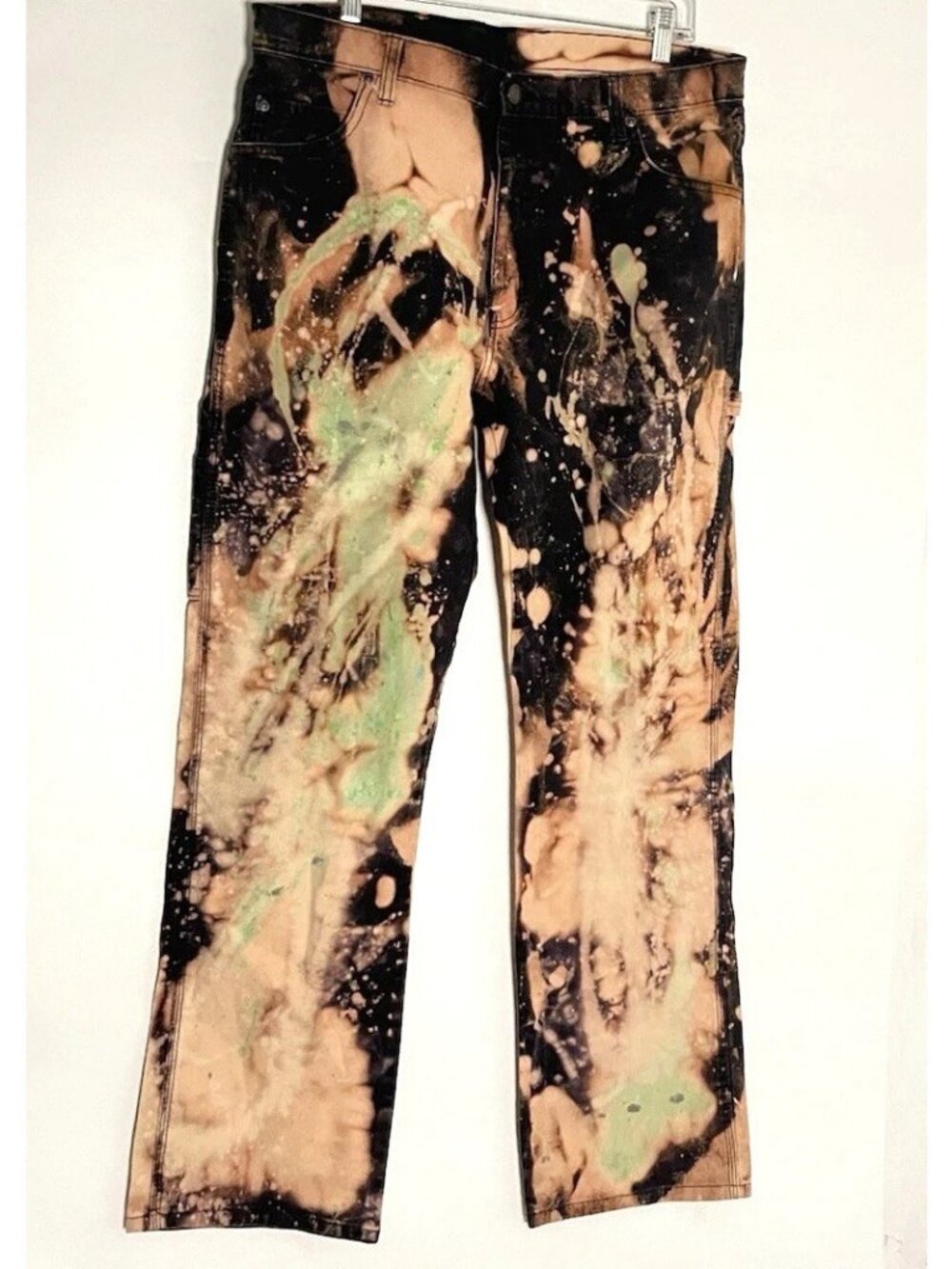 Dickies Custom Carpenter Pants 36x34 Bleach Splatter OOAK Streetwear Workwear
